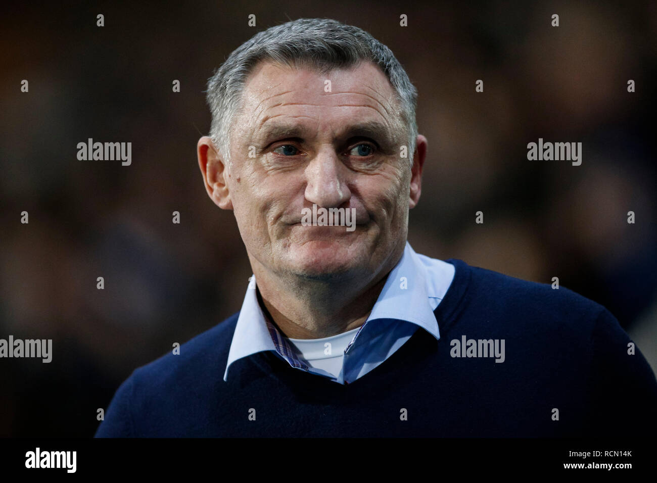 Blackburn, Lancashire, UK. 15th Jan 2019. Blackburn, Lancashire, UK. 15th Jan, 2019. Blackburn Rovers Manager Tony Mowbray during the FA Cup Third Round replay between Blackburn Rovers and Newcastle United at Ewood Park on January 15th 2019 in Blackburn, England. Credit: PHC Images/Alamy Live News Stock Photo