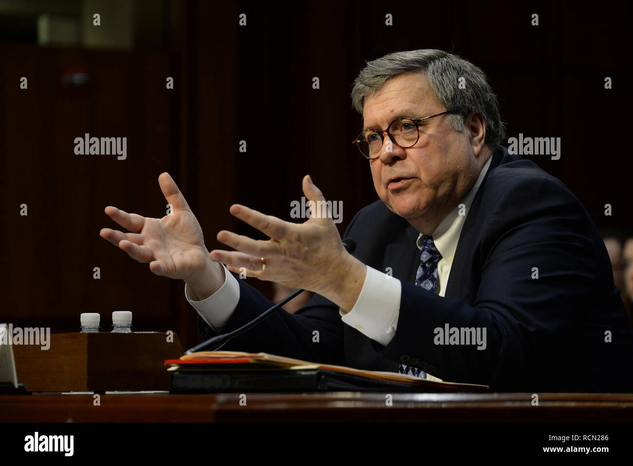 Washington, DC, USA. 15th Jan, 2019. U.S. Attorney General nominee William P. Barr goes through the Senate Judiciary Committee's Confirmation process on Capitol Hill. Credit: Christy Bowe/ZUMA Wire/Alamy Live News Stock Photo