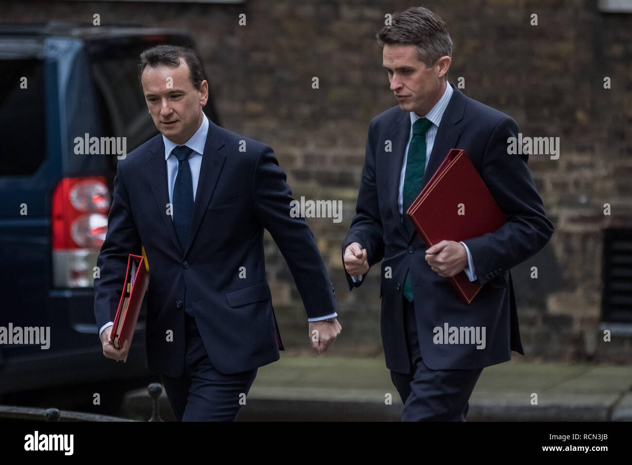 London, UK. 15th January, 2019. Ministers arrive for the weekly cabinet meeting at 10 Downing Street on the day of the ‘meaningful vote’ on Prime Minister’s Theresa May’s Brexit withdrawal deal. Credit: Guy Corbishley/Alamy Live News Stock Photo