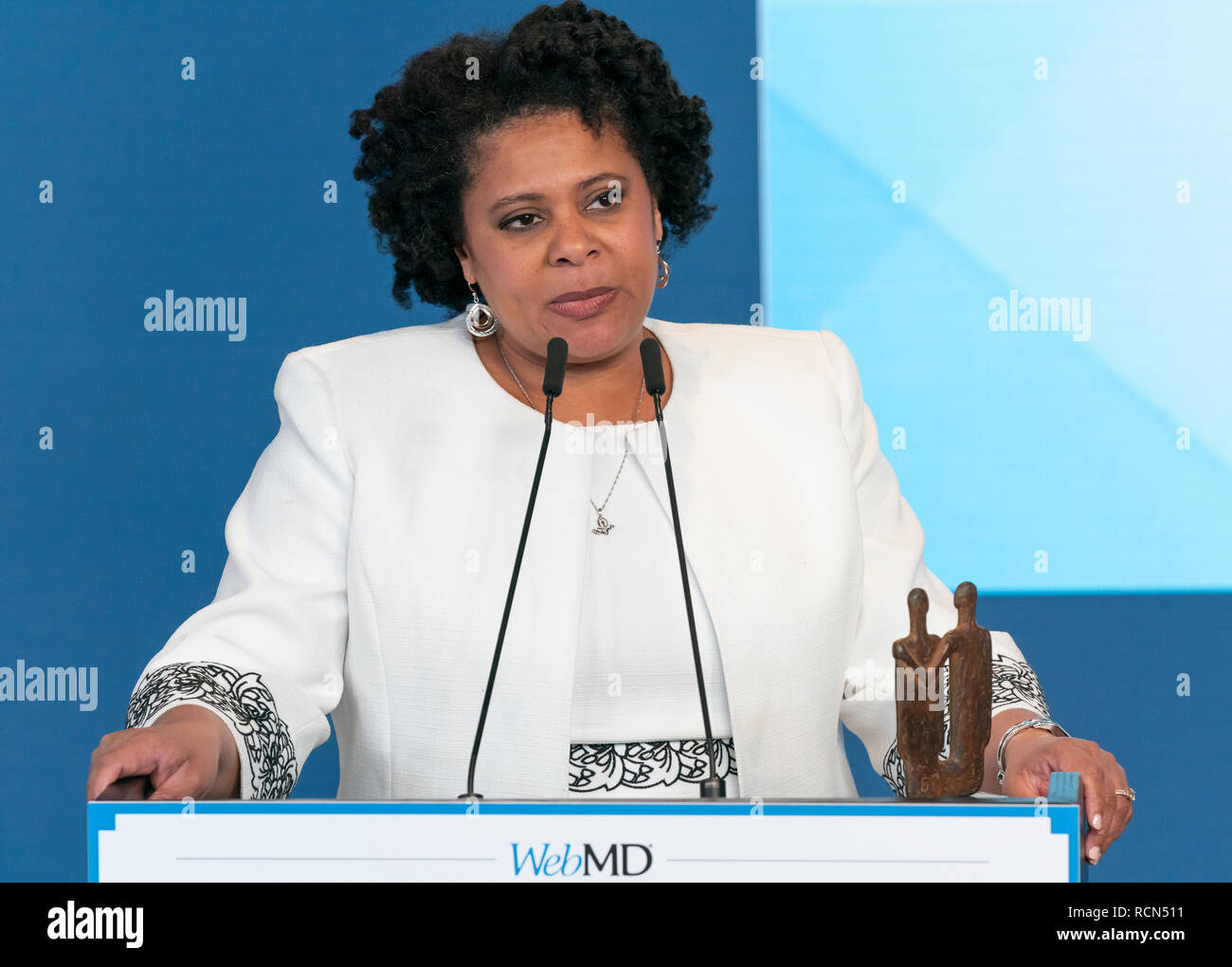 New York, United States. 15th Jan, 2019. New York, NY - January 15, 2019: Doctor Karen Winkfield speaks at WebMD Health Hero Awards ceremony at WebMD Corporate Headquarter Credit: lev radin/Alamy Live News Stock Photo