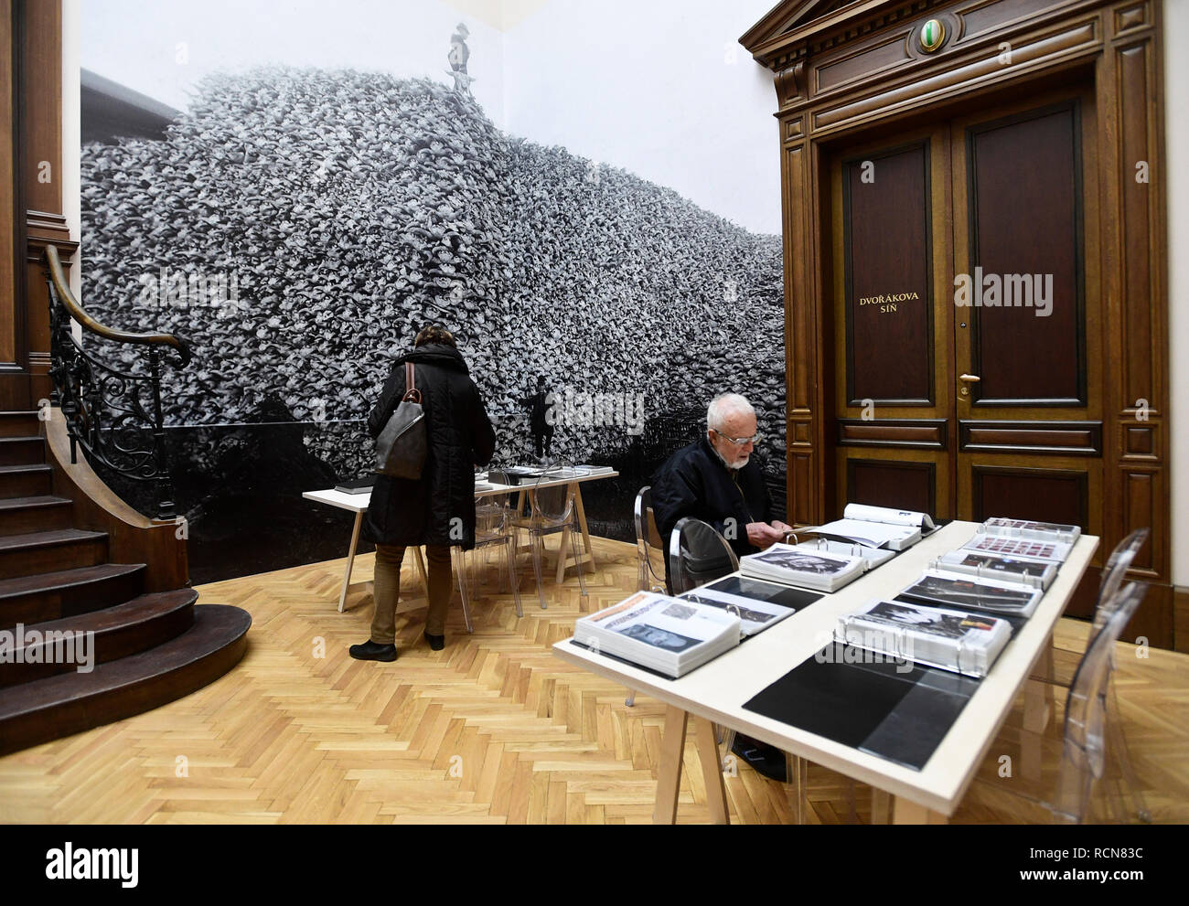 Prague, Czech Republic. 16th Jan, 2019. A part of the 'A Series of Utterly Improbable, Yet Extraordinary Renditions' exhibition by US artist Arthur Jafa is seen in the Rudolfinum Gallery in Prague, Czech Republic, on January 16, 2019. Credit: Roman Vondrous/CTK Photo/Alamy Live News Stock Photo