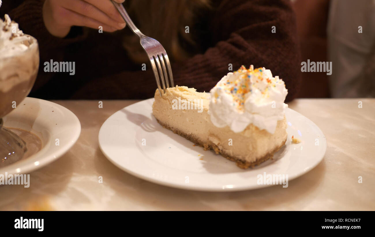 The famous New York style cheesecake Stock Photo - Alamy
