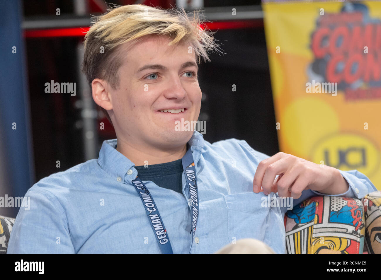 DORTMUND, GERMANY - December 1st 2018: Jack Gleeson (*1992, Irish actor) at German Comic Con Dortmund, a two day fan convention Stock Photo