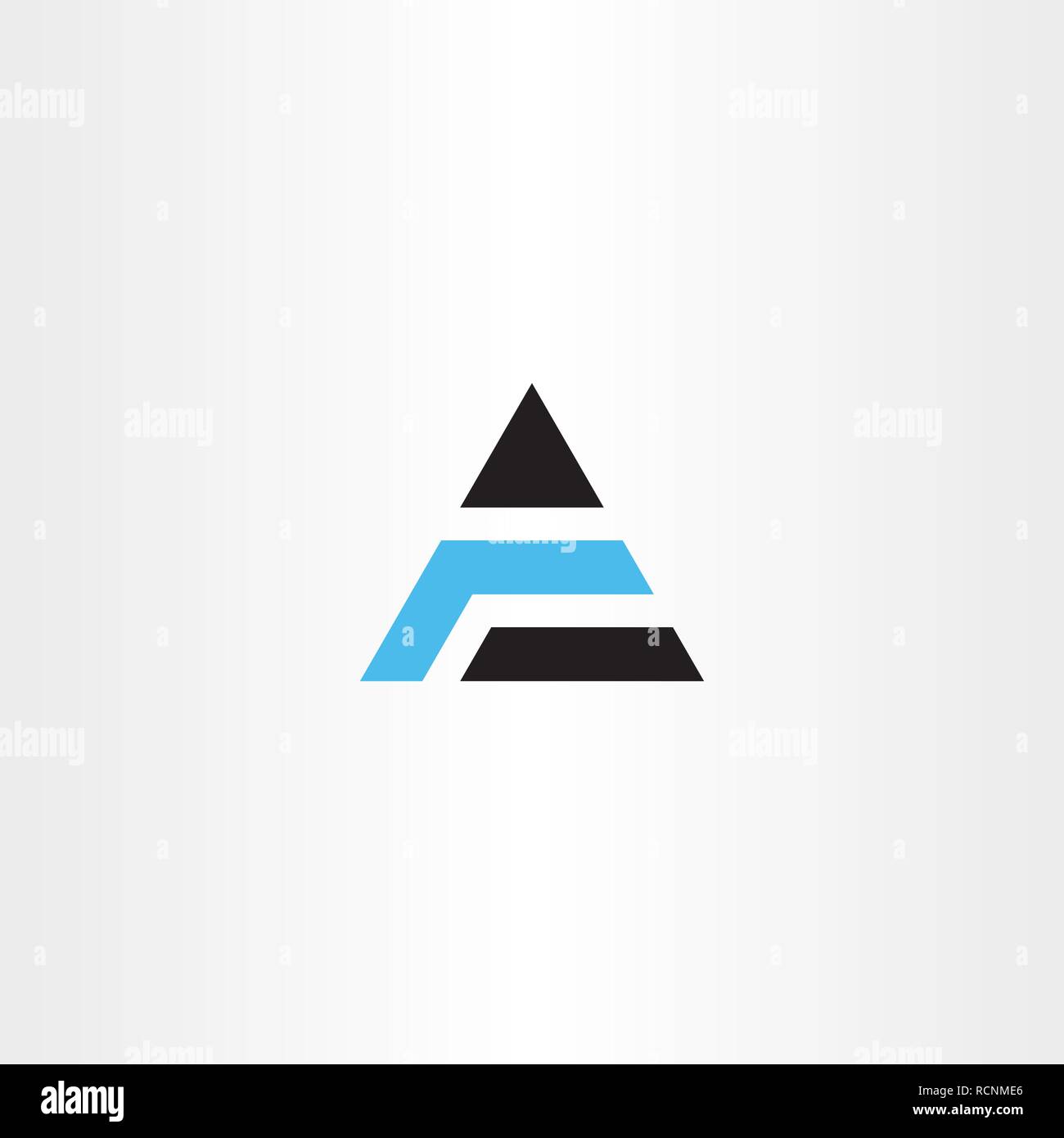 blue black a letter triangle logo symbol Stock Vector