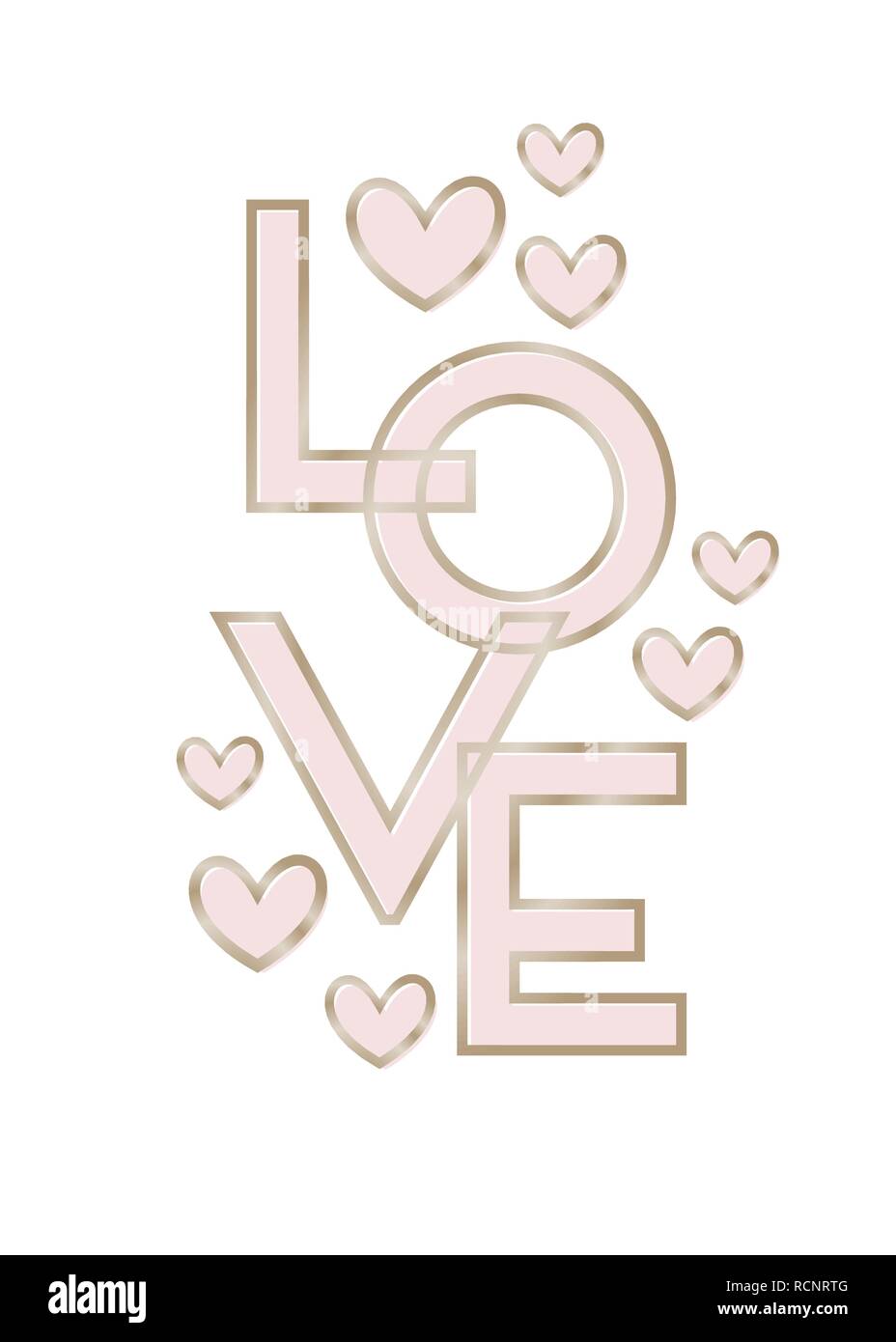 Stylish and modern typographic design St. Valentine's Day greeting card