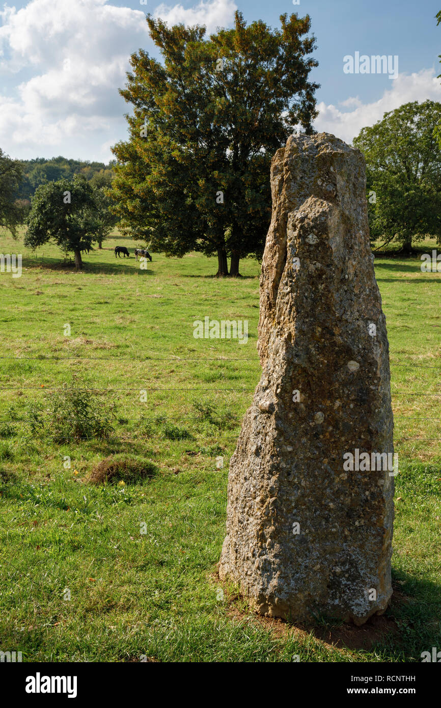 Standing stone, Wéris, Belgium Stock Photo