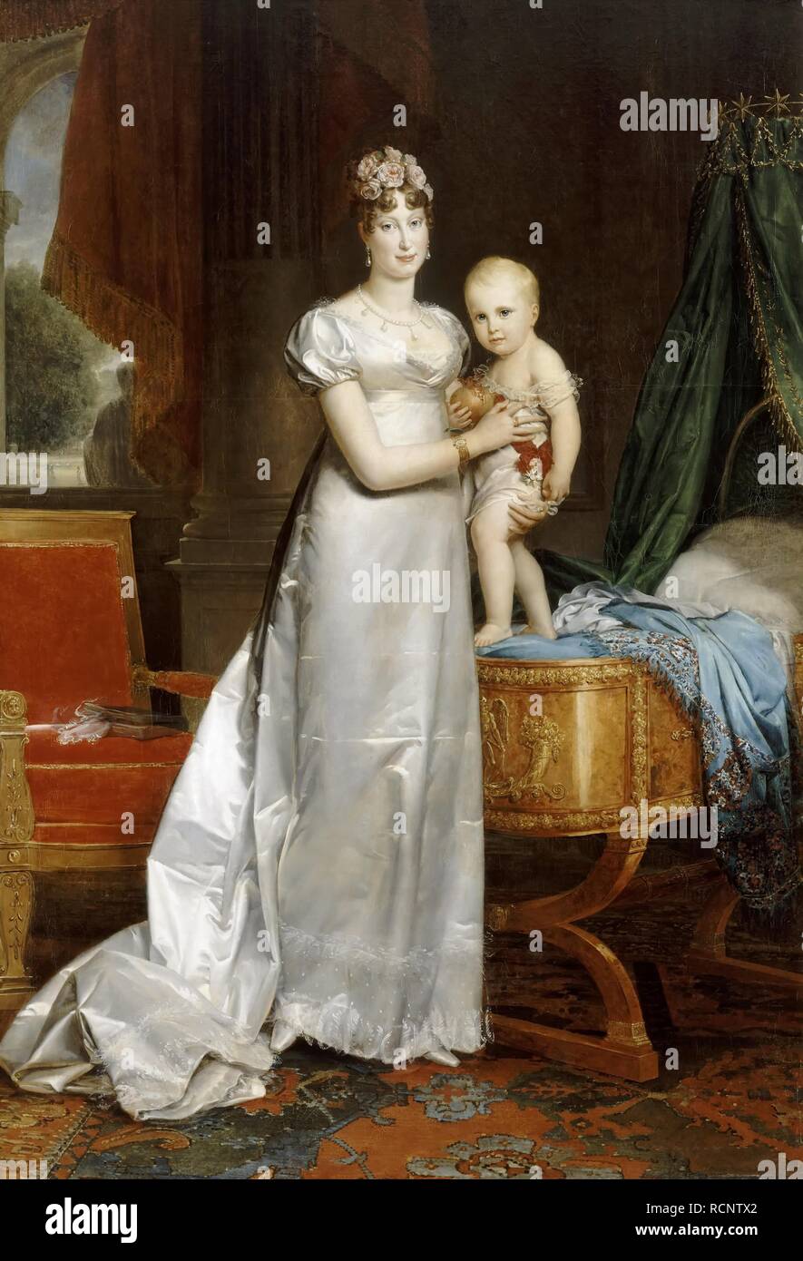 Empress Marie-Louise With the King of Rome. Museum: Musée de l'Histoire de France, Château de Versailles. Author: GERARD, FRANÇOIS. Stock Photo