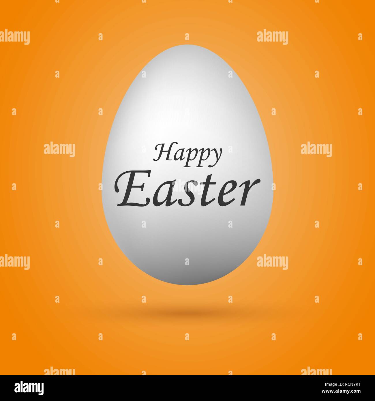 Egg with Happy Easter lettering. Vector illustration. Festive Easter card with egg. Stock Vector