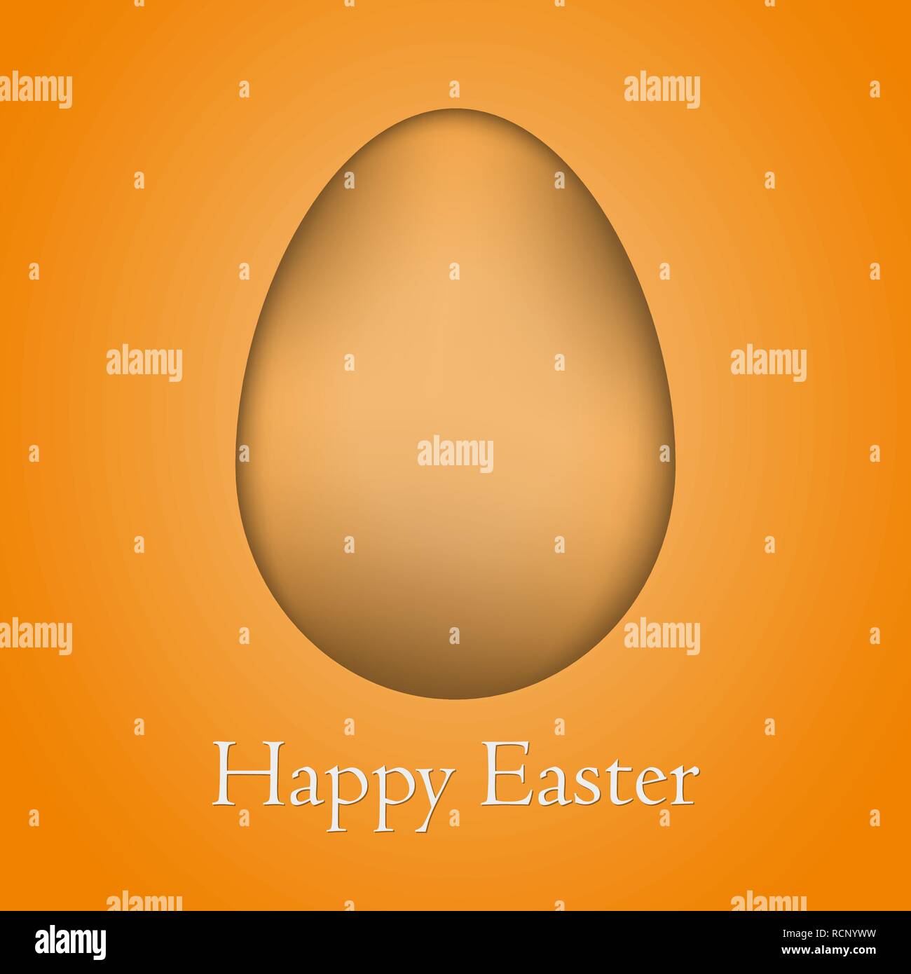 Egg with Happy Easter lettering. Vector illustration. Festive Easter card with egg. Stock Vector