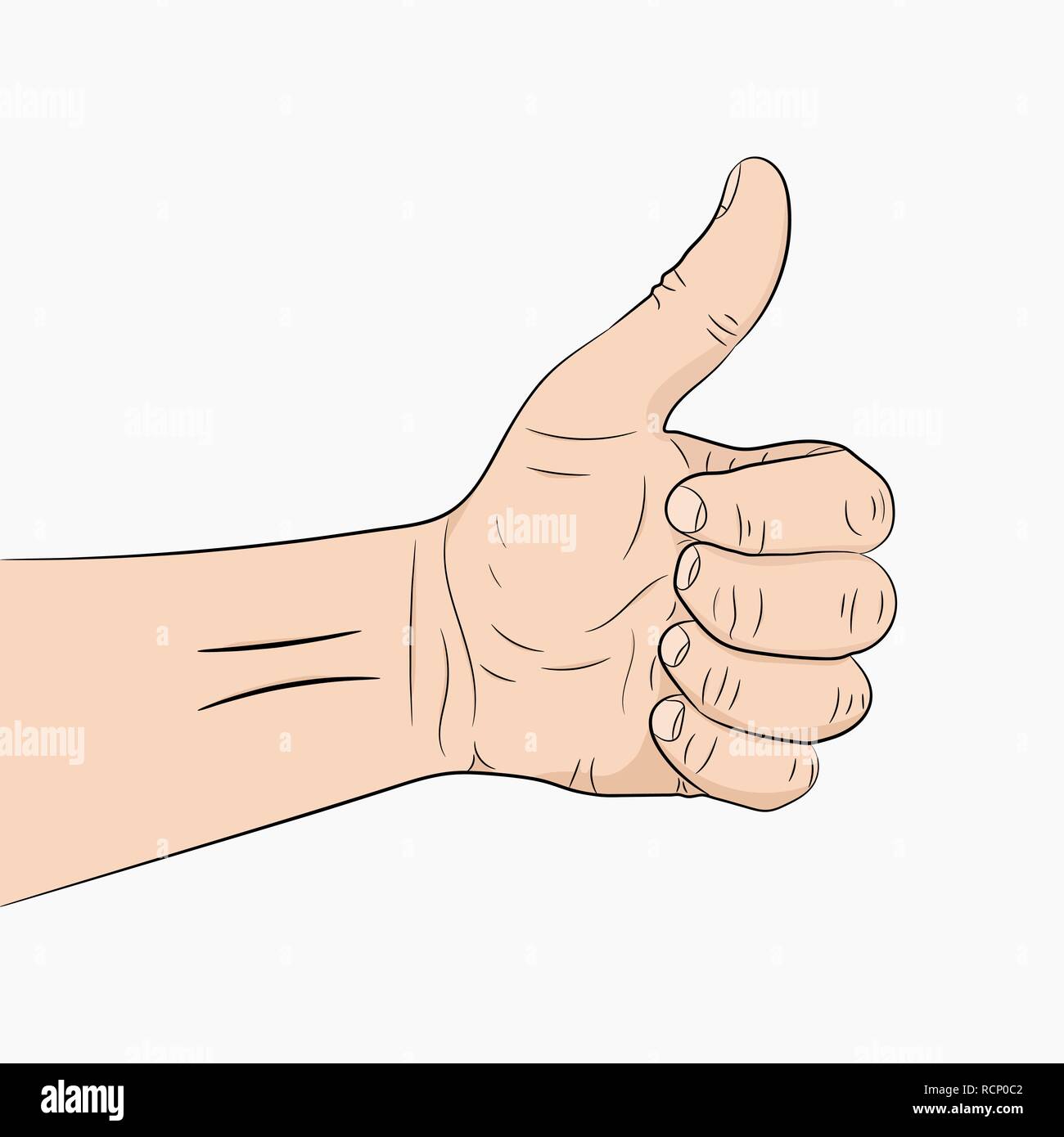 Illustration of a Stick Man - Thumbs Up - Ok Stock Vector