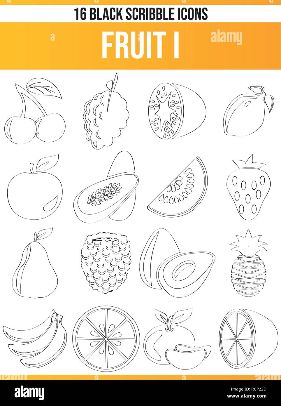 Black pictograms / icons on fruit. This icon set is perfect for ...