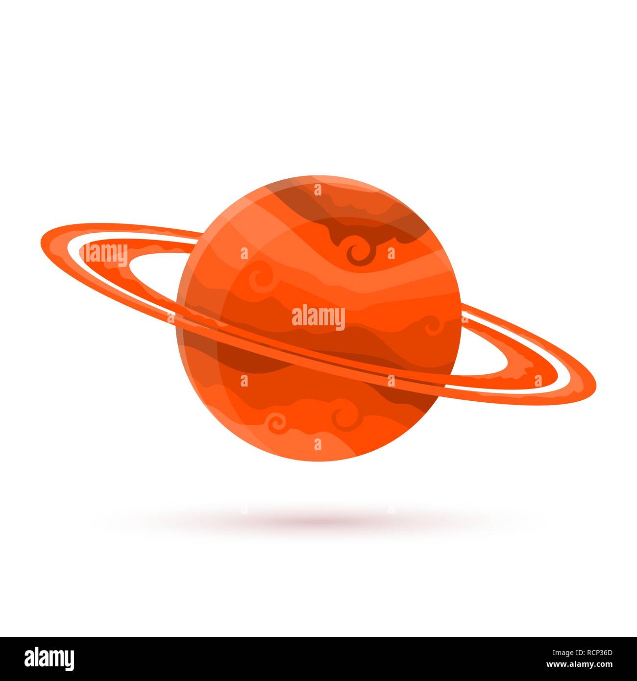 Cartoon planet icon in flat design. Vector illustration. Colored space planet isolated. Stock Vector