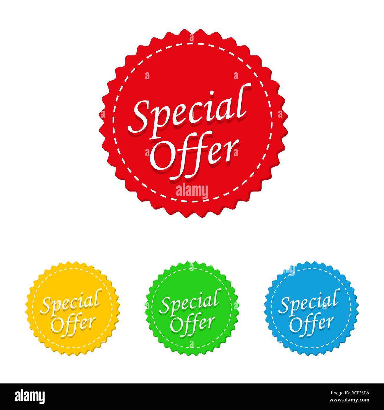 Set Of Colored Labels With Special Offer In Flat Design Vector