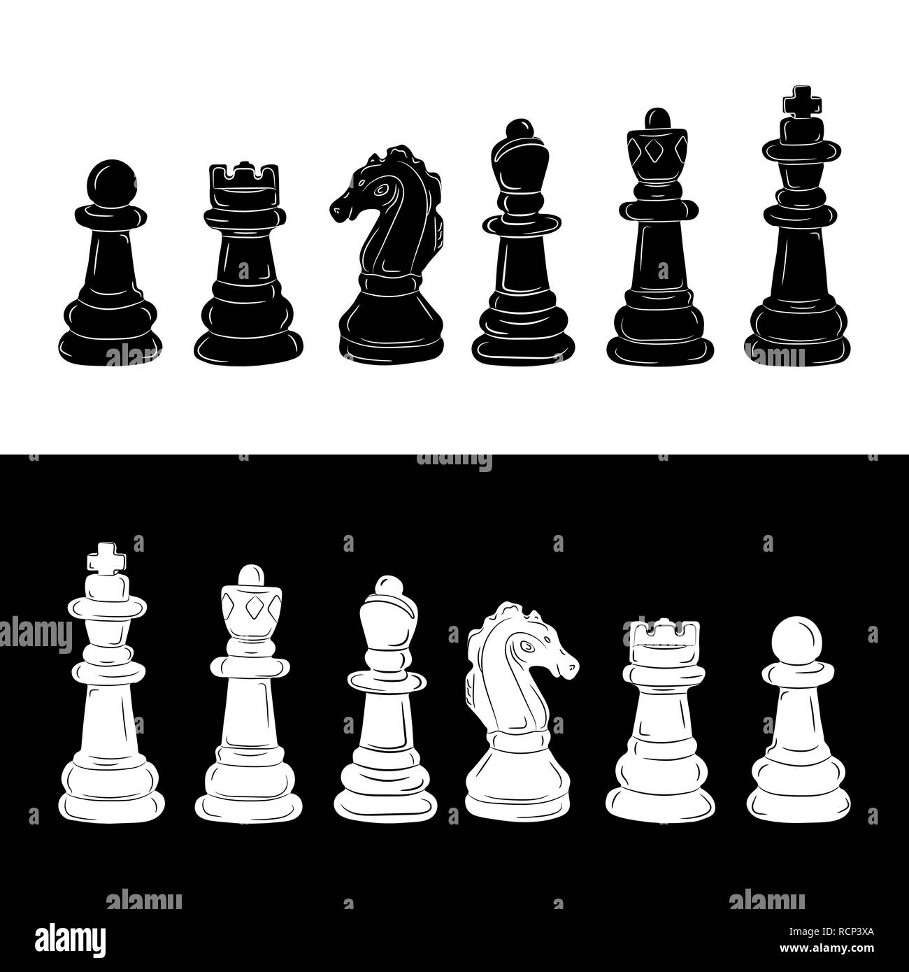 Chess pieces vector hi-res stock photography and images - Alamy