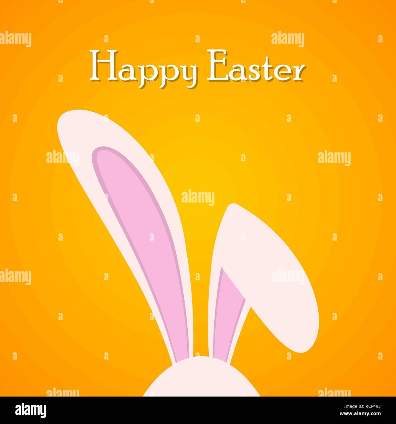 Easter background with rabbit ears. Vector illustration. Happy Easter card with rabbit ears Stock Vector