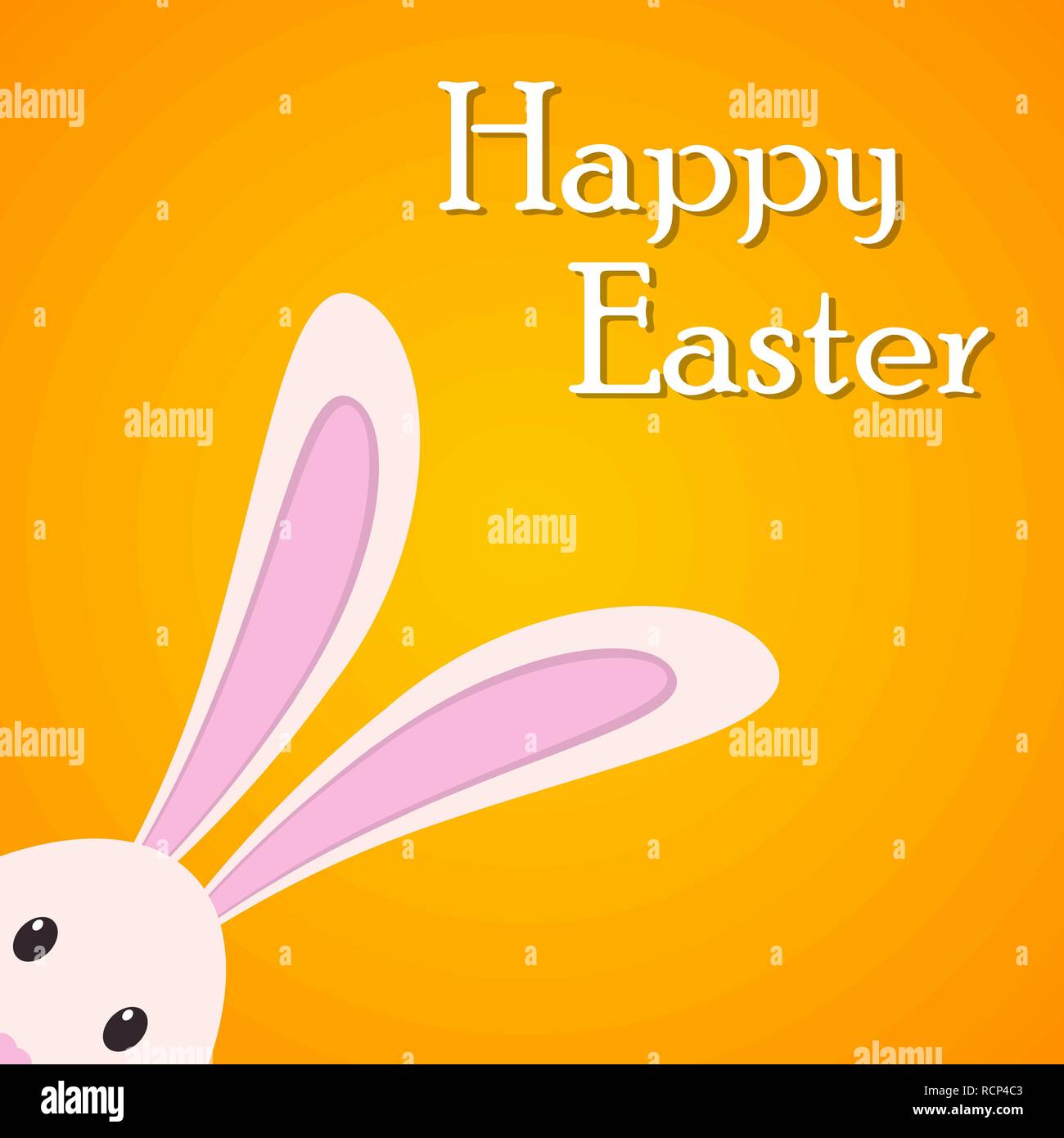 Easter background with rabbit ears. Vector illustration. Happy Easter card with rabbit ears Stock Vector