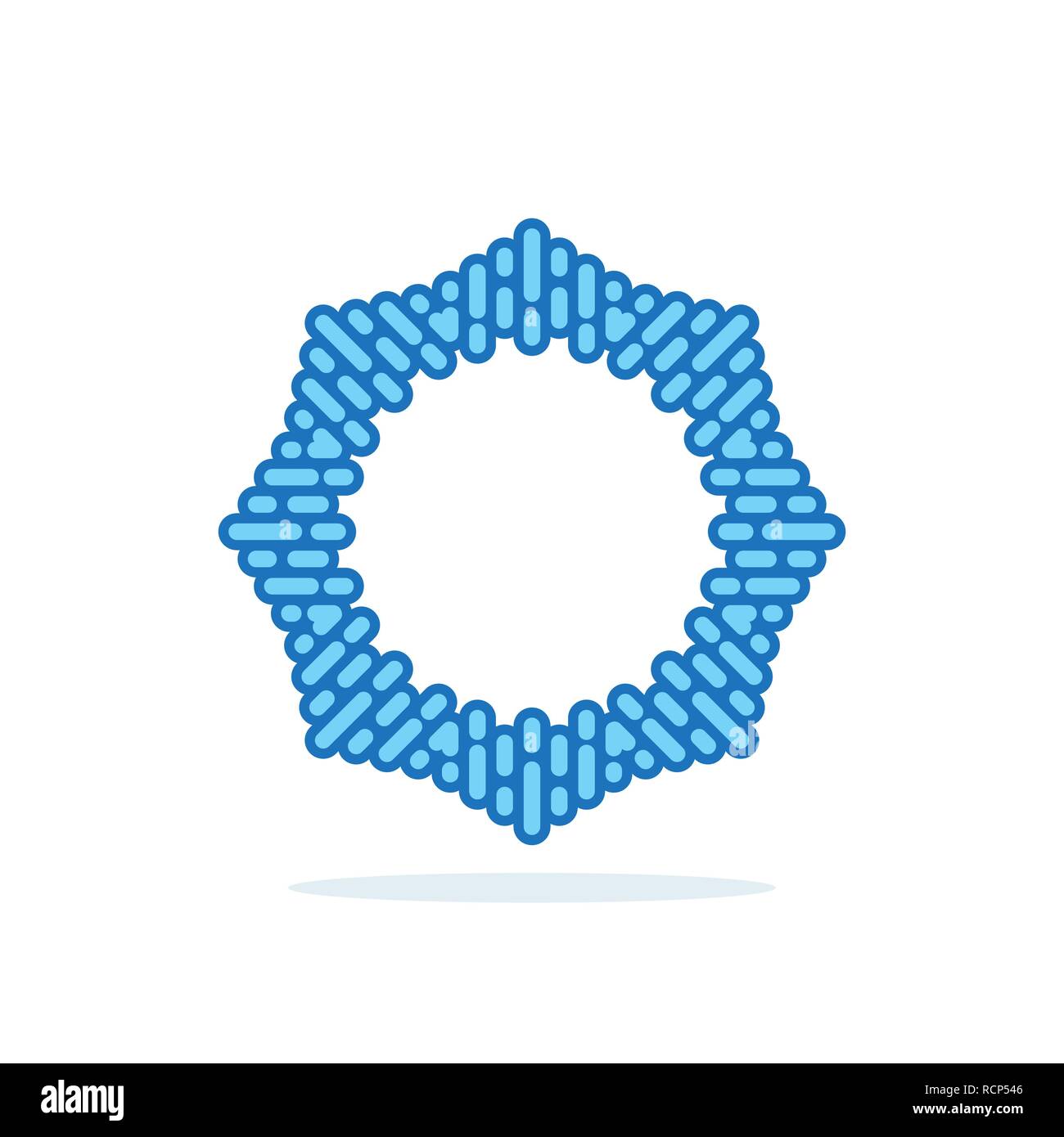Abstract star logo template in flat design. Vector illustration. Blue circle logo, isolated Stock Vector