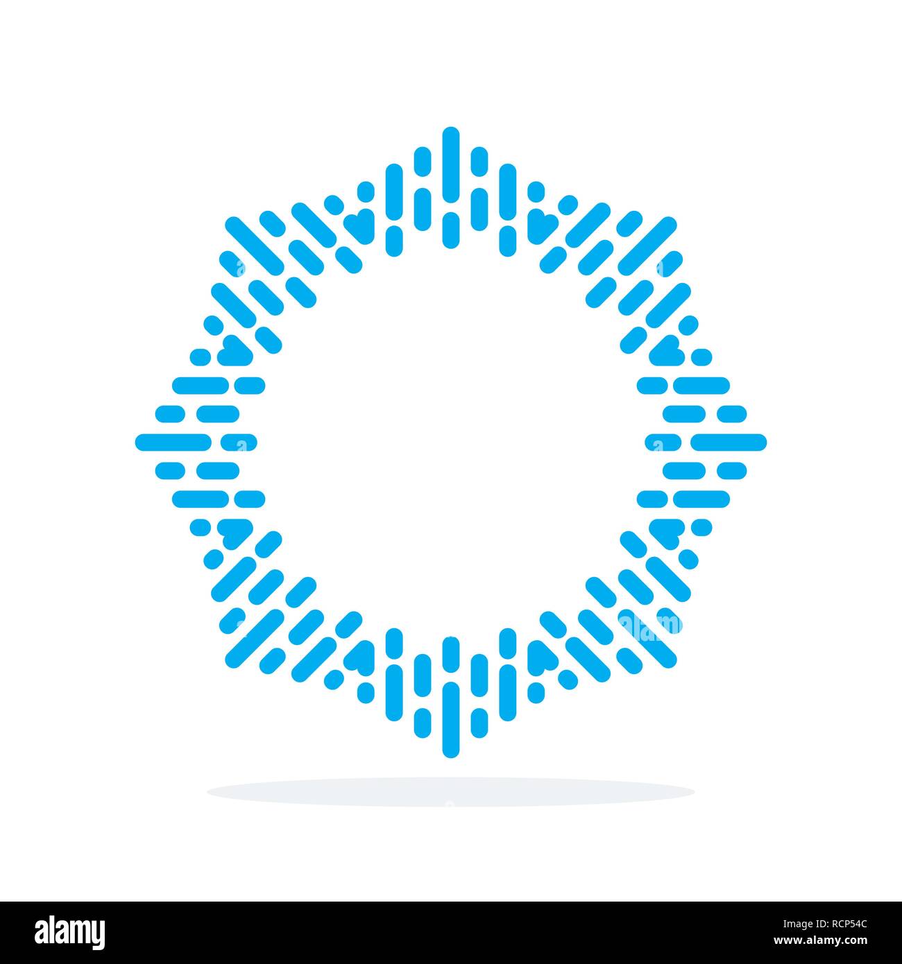 Abstract star logo template in flat design. Vector illustration. Blue circle logo, isolated Stock Vector