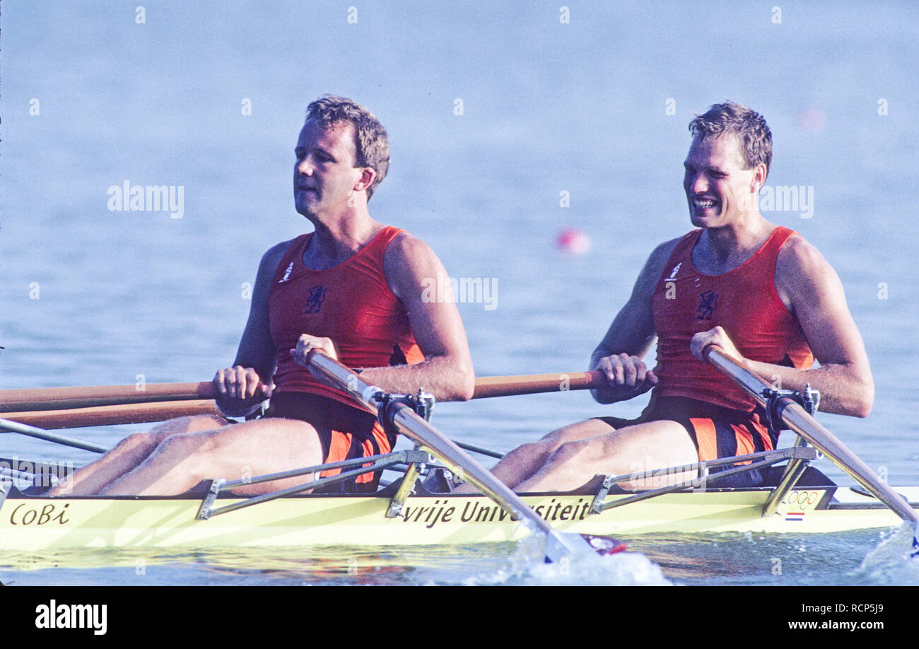 Henk jan zwolle 1992 olympic rowing regatta lake banyoles hires stock