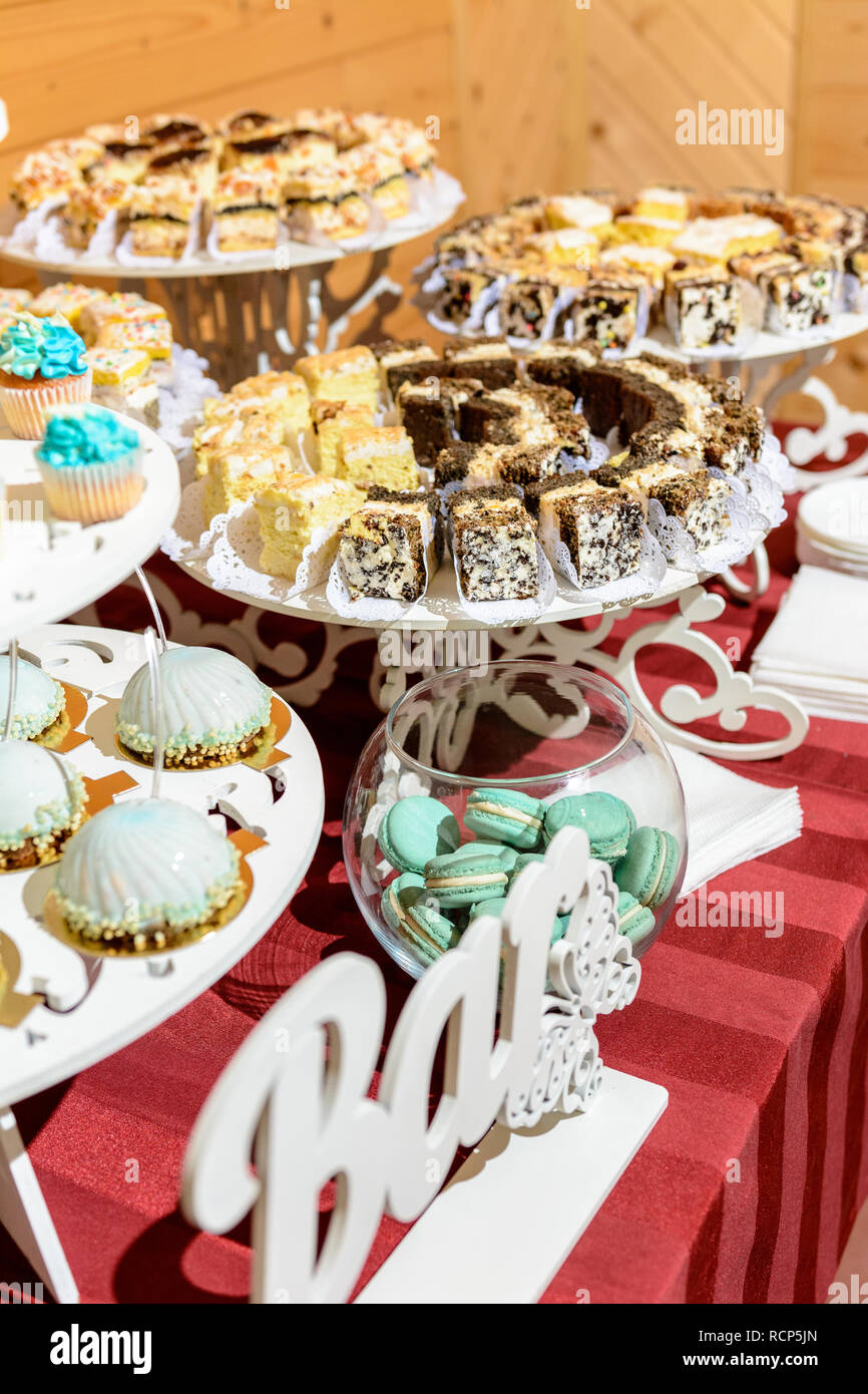 Ukrainian Wedding And Sweet Nice Buffet Table 2019 Stock Photo