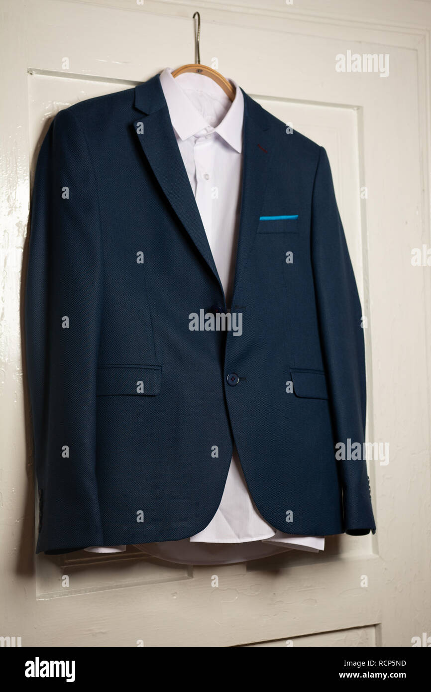 Men's classic suit on a white background 2019 Stock Photo