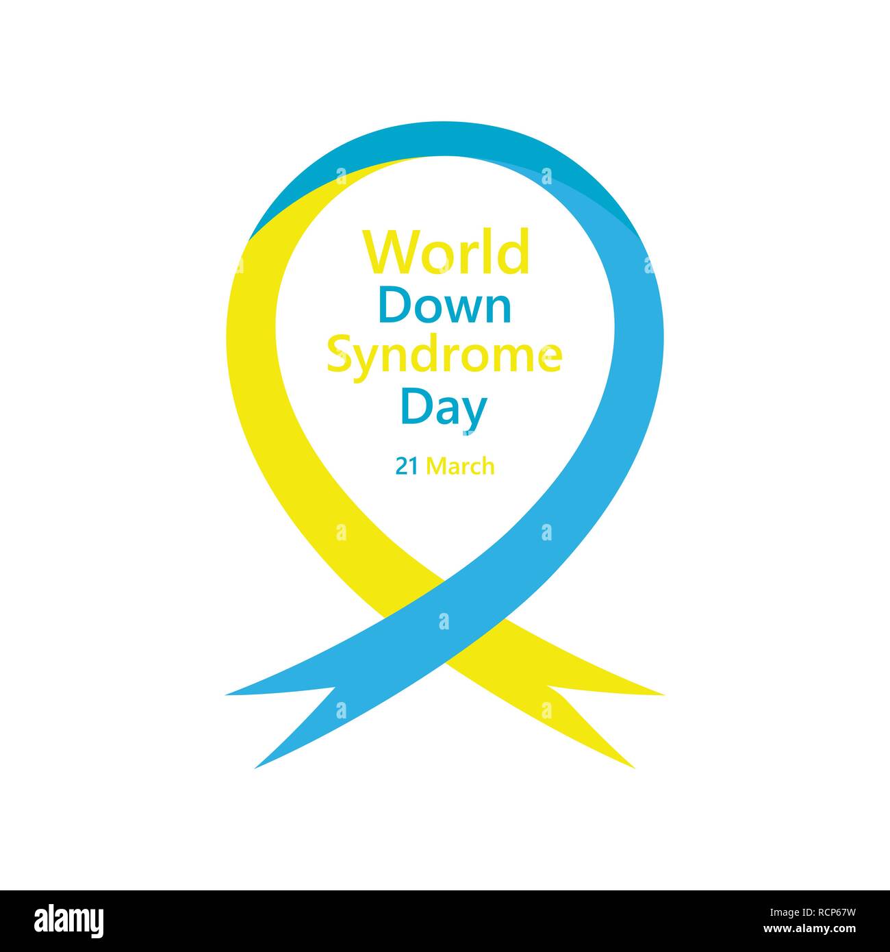 Symbol of world Down Syndrome day. Vector illustration. 21 March. Colored  ribbon in flat design isolated Stock Vector Image \u0026 Art - Alamy, image size:1300x1390