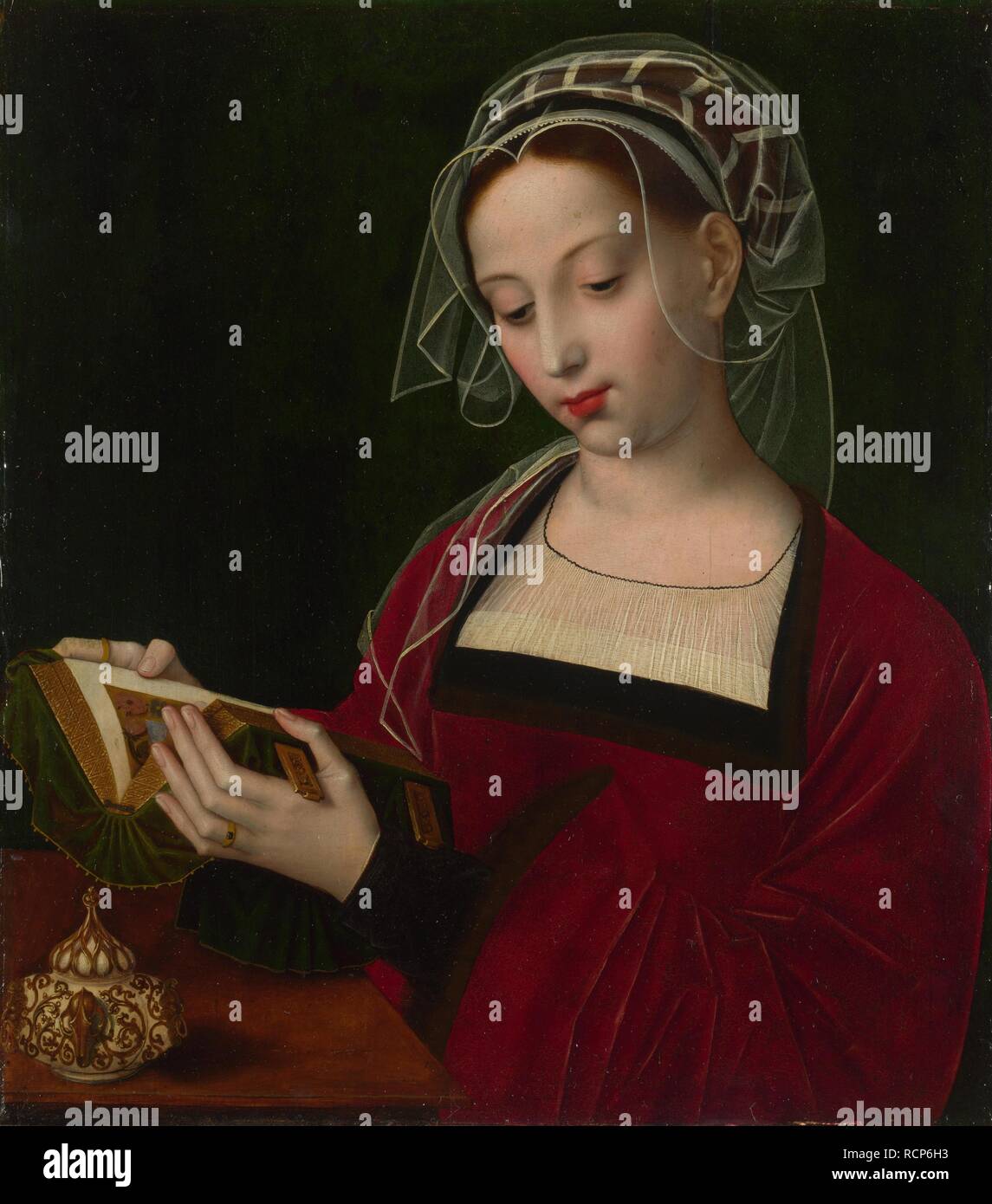 Mary Magdalene Reading. Museum: National Gallery, London. Author: BENSON, AMBROSIUS. Stock Photo
