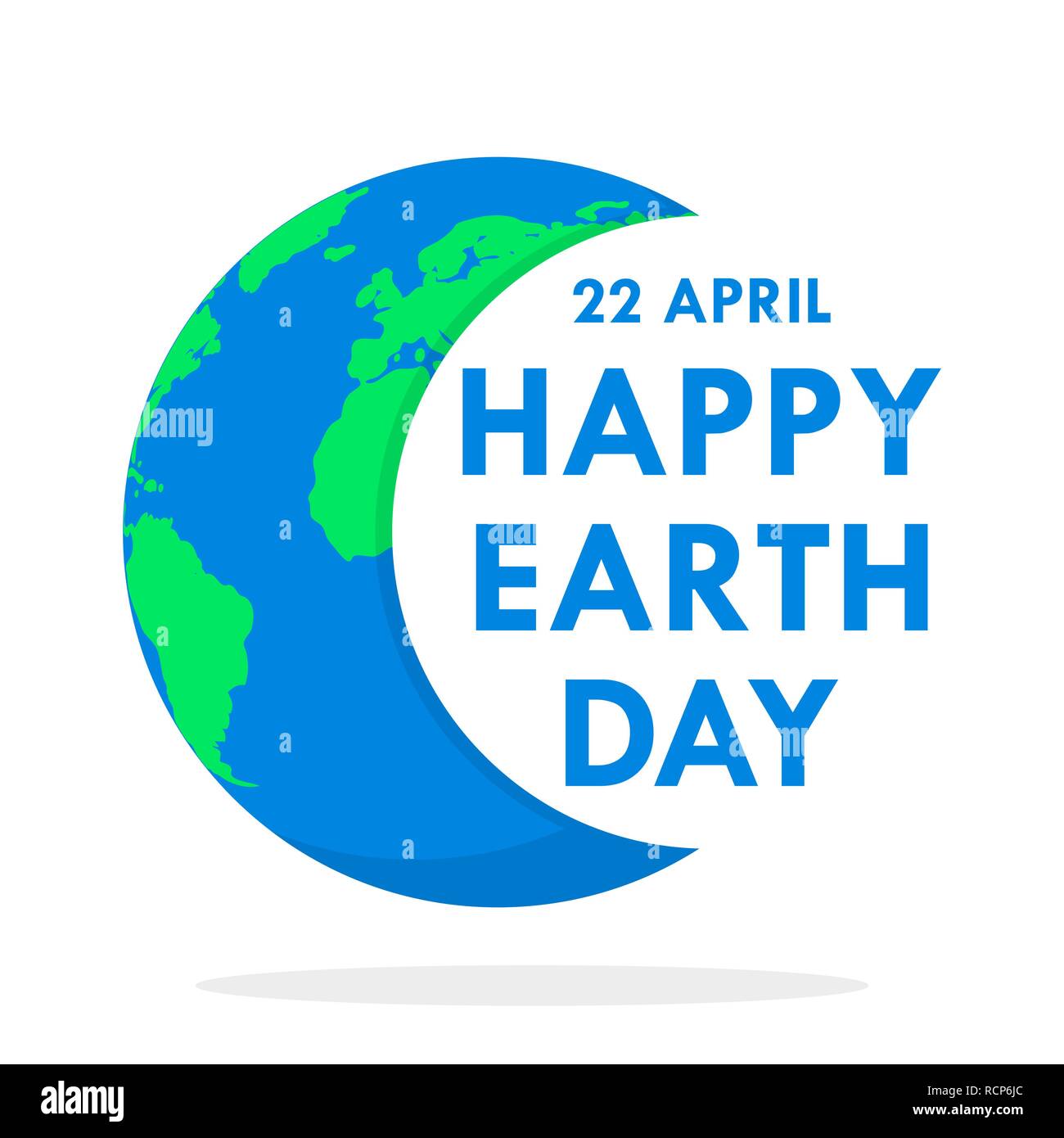 World Earth Day poster with Earth globe and lettering. Vector illustration. Ecology concept, poster in flat design Stock Vector