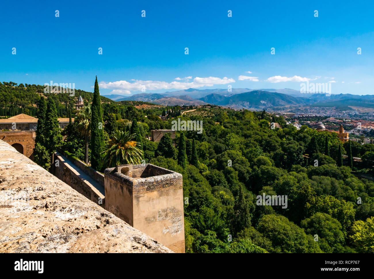 View of Justice Gate, Alcazaba, Alhambra Palace, Granada, Andalusia, Spain Stock Photo