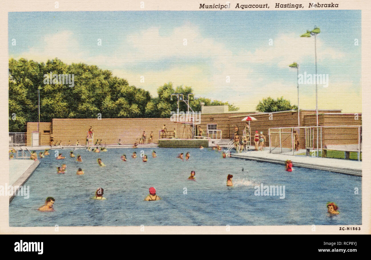 Municipal aquacourt swimming pool hires stock photography and images