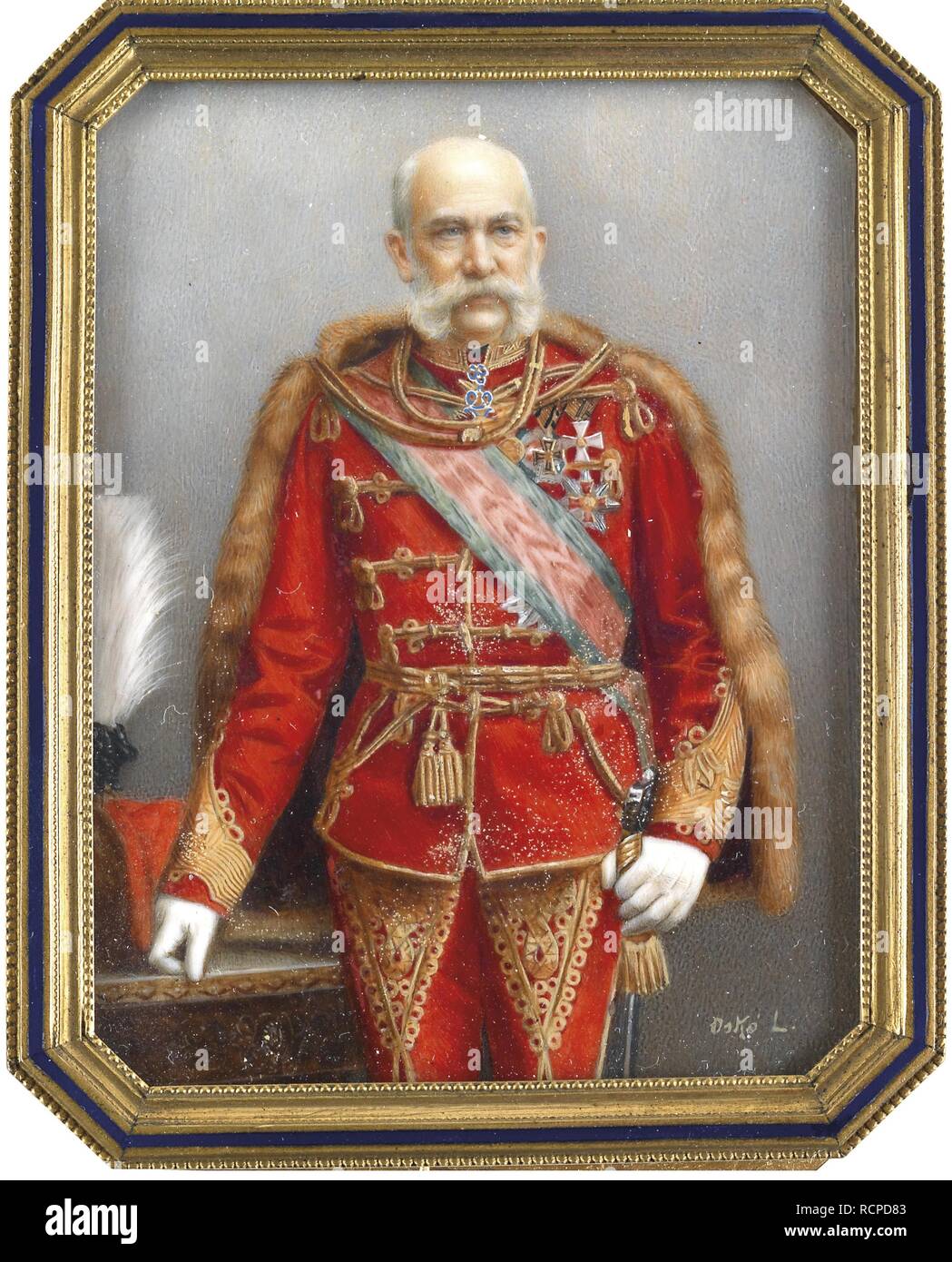 Portrait of Franz Joseph I of Austria in Hungarian Uniform. Museum: PRIVATE COLLECTION. Author: Osko, Lajos. Stock Photo