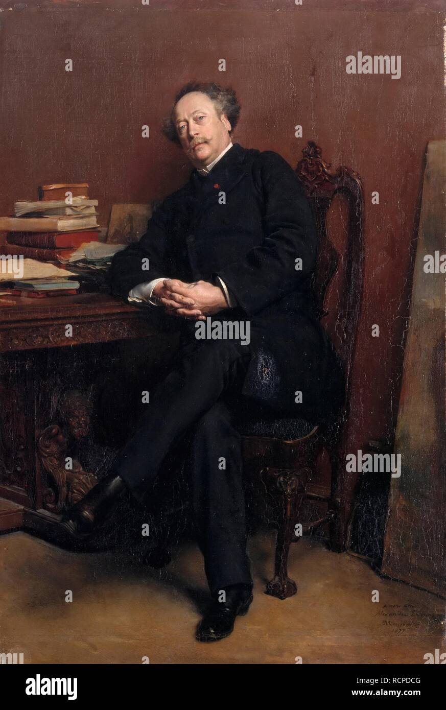 Alexandre Dumas, fils (1824-1895). Museum: Musée de l'Histoire de France, Château de Versailles. Author: MEISSONIER, JEAN-LOUIS-ERNEST. Stock Photo