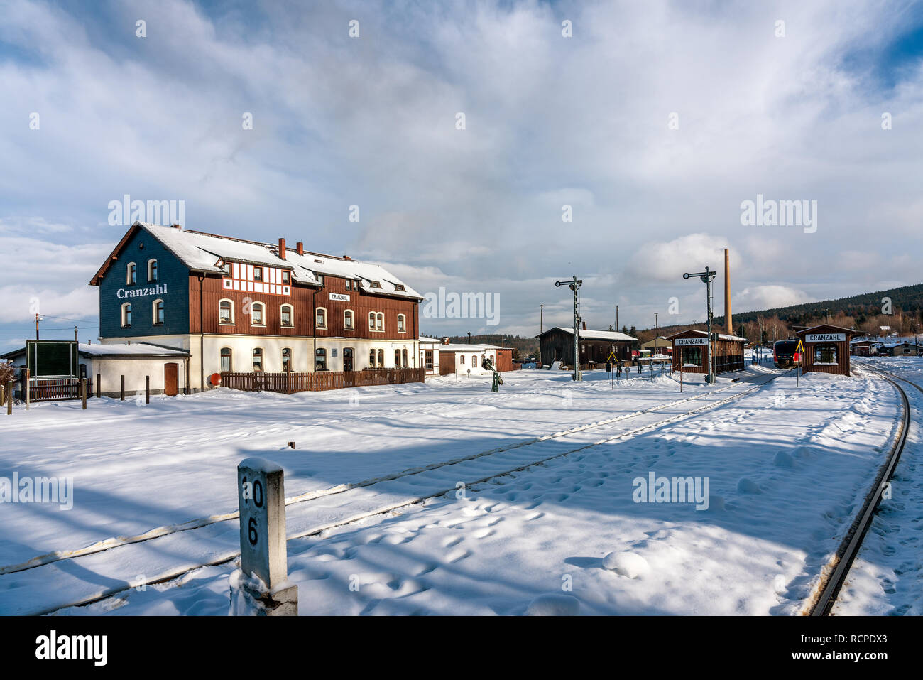 Narrow-gauge railways in Saxony, Fichtelberg railway. Stock Photo