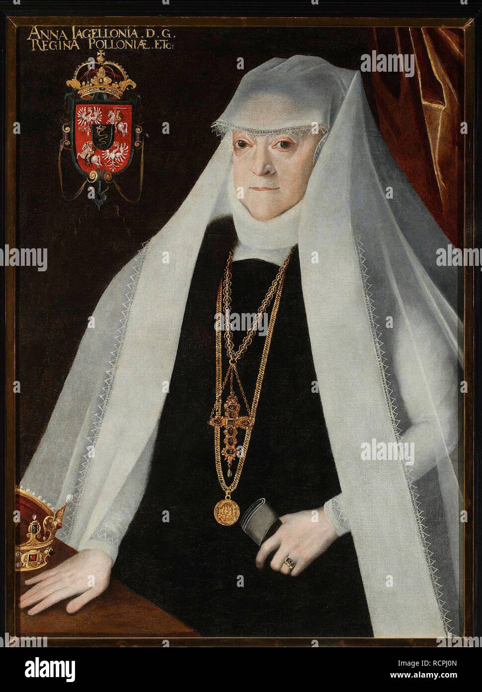 Portrait of Anna Jagiellon (1523-1596), queen of Poland. Museum: Muzeum Narodowe, Warsaw. Author: Kober, Martin. Stock Photo