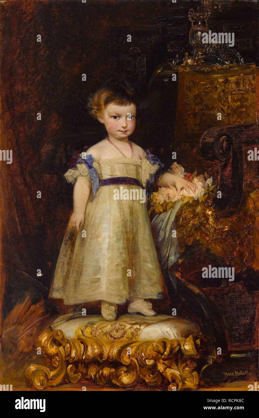Archduchess Marie Valerie of Austria as Child (1868-1924). Museum: PRIVATE COLLECTION. Author: MAKART, HANS. Stock Photo
