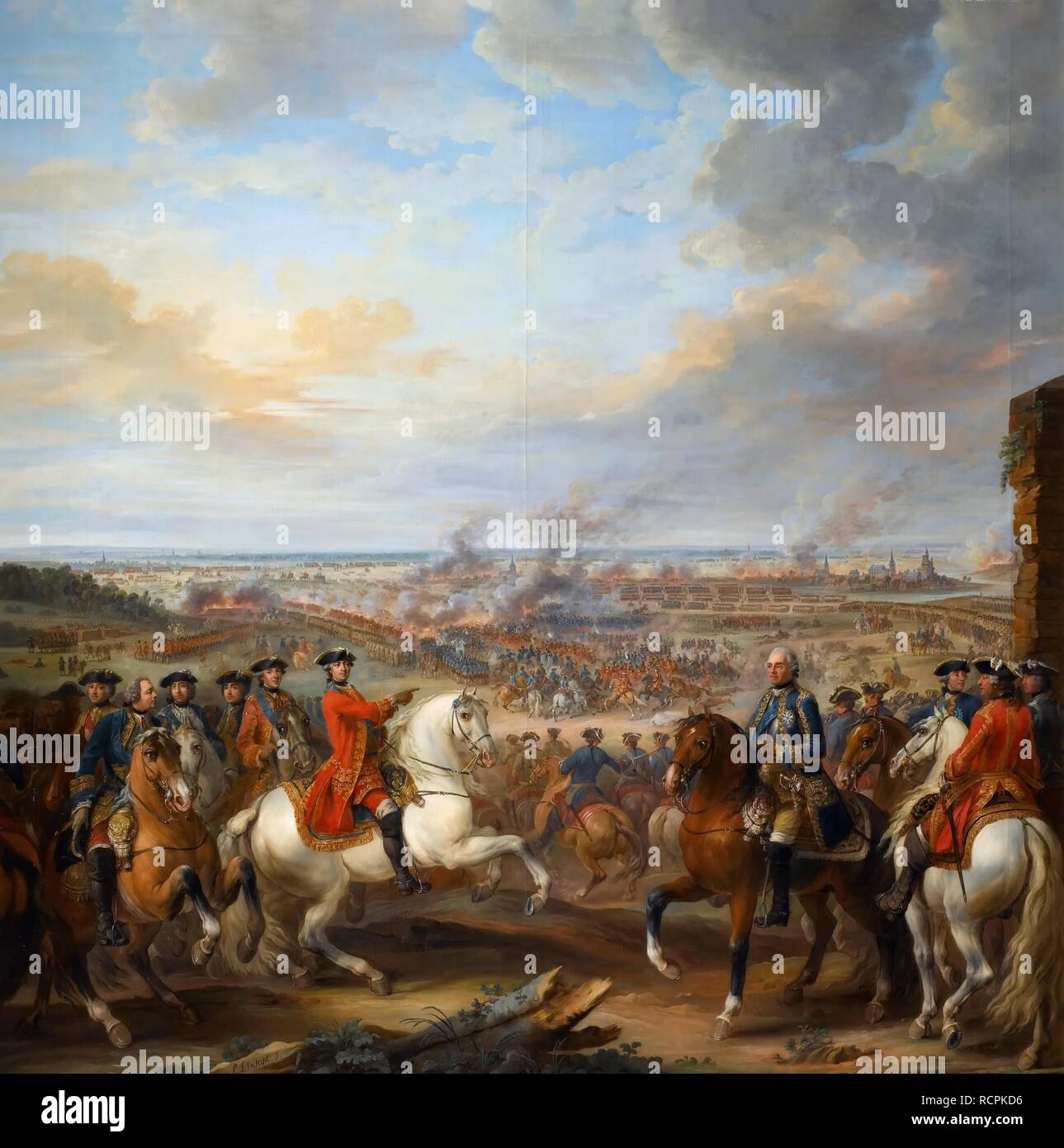 The Battle of Fontenoy, 11 May 1745. Museum: Musée de l'Histoire de France, Château de Versailles. Author: Lenfant (L'Enfant), Pierre. Stock Photo