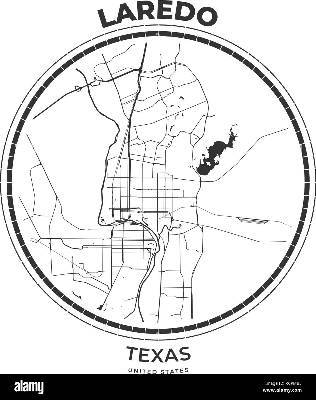 T-shirt map badge of Laredo, Texas. Tee shirt print typography label badge emblem. Vector illustration Stock Vector