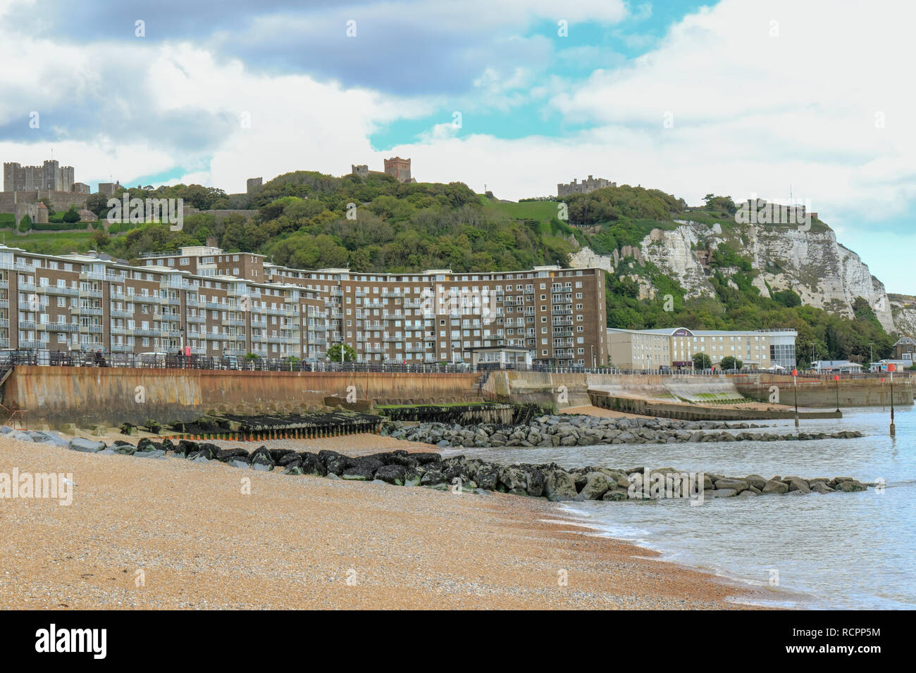 The White Cliffs Of Dover Dover Castle Including The Second World War Look Out Position In The Background As Seen From Dover Seafront Uk Stock Photo Alamy