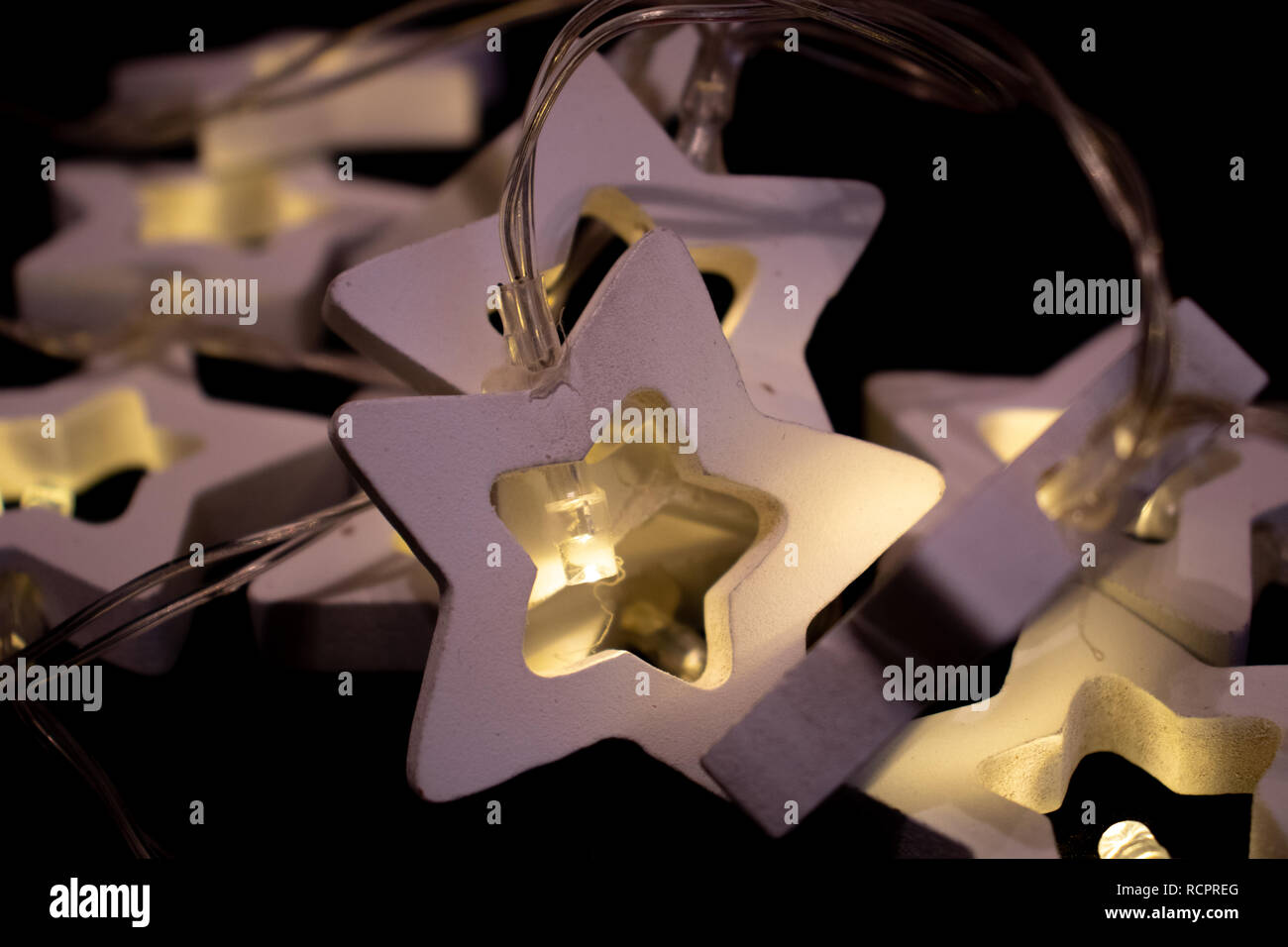 Interior Ornament with StarShaped Lights Stock Photo Alamy