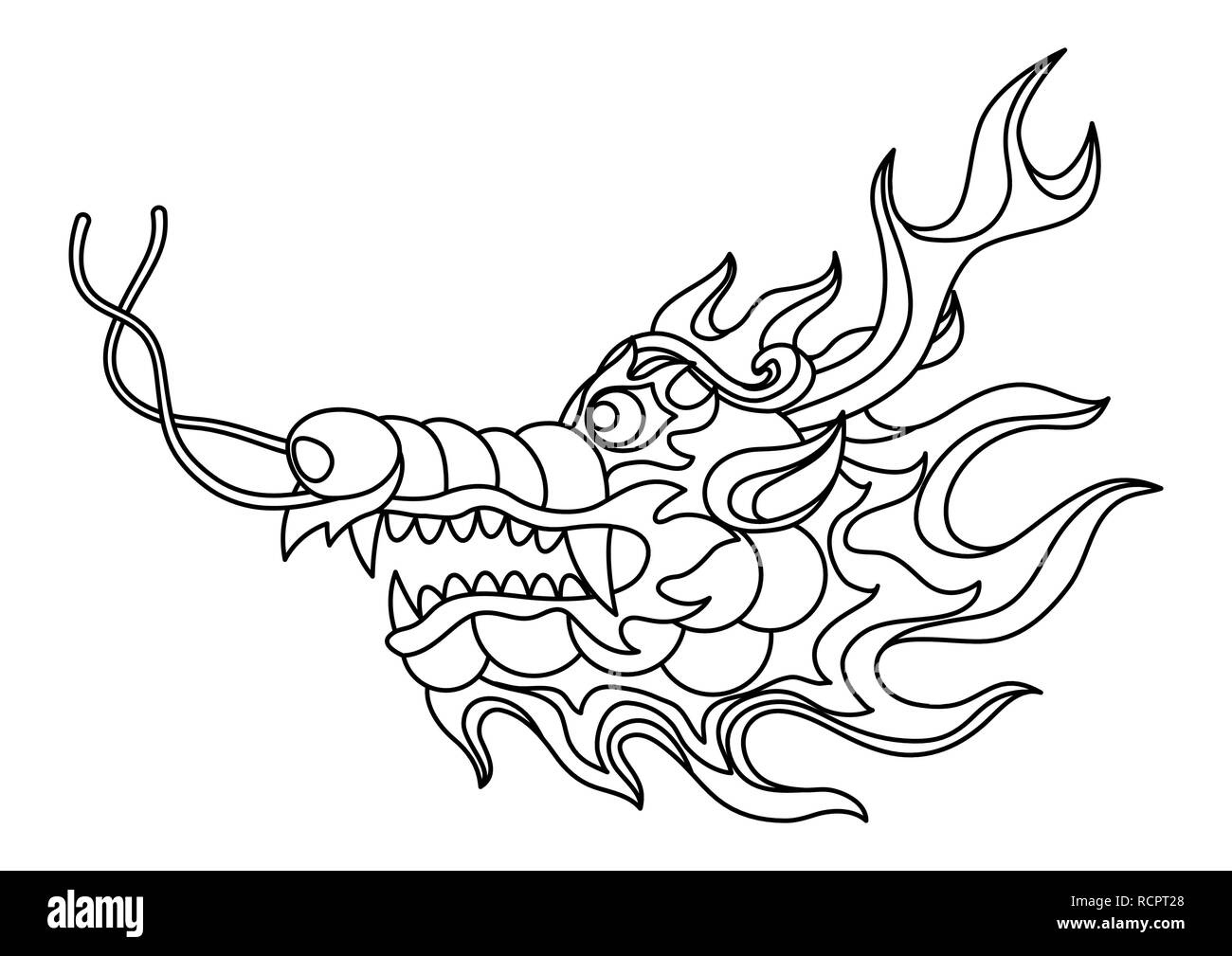 Chinese Dragon Head Black And White Stock Photos & Images - Alamy