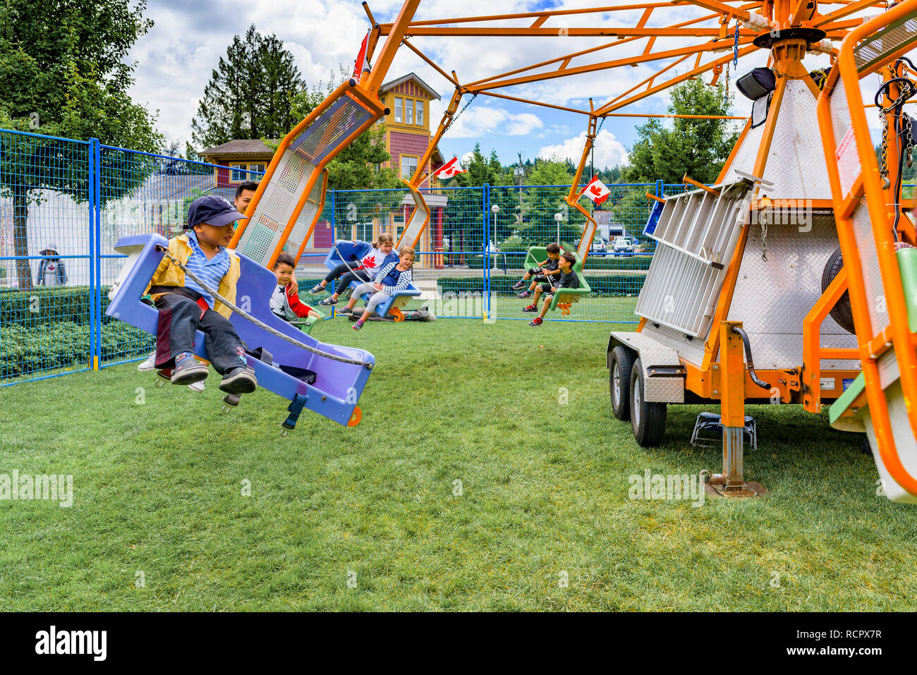 Amusement Park ride, Golden Spike Days Festival, Rocky Point Park, Port Moody, British Columbia, Canada. Stock Photo
