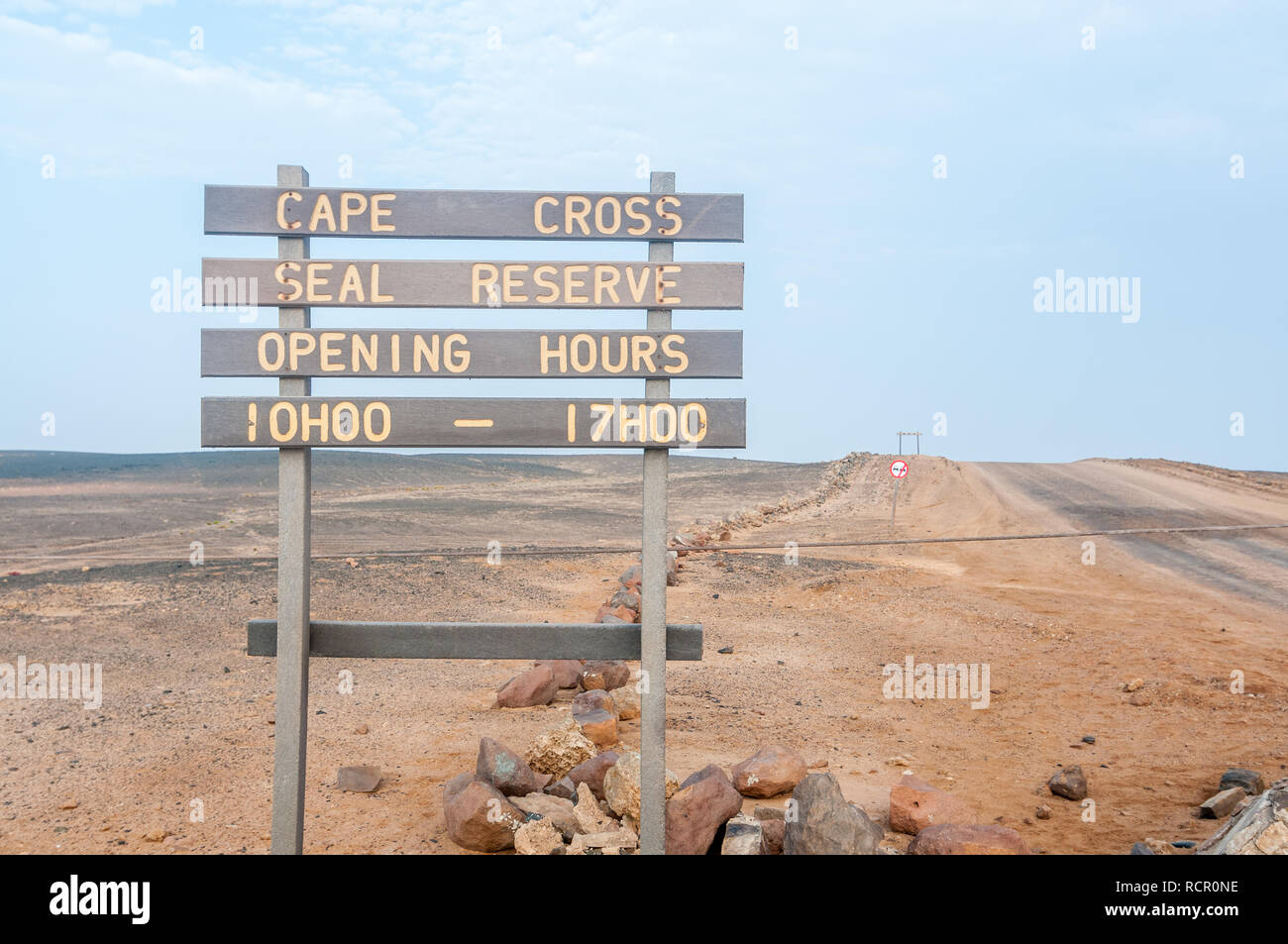 Cape cross seal reserve main entrance, Namibia Stock Photo
