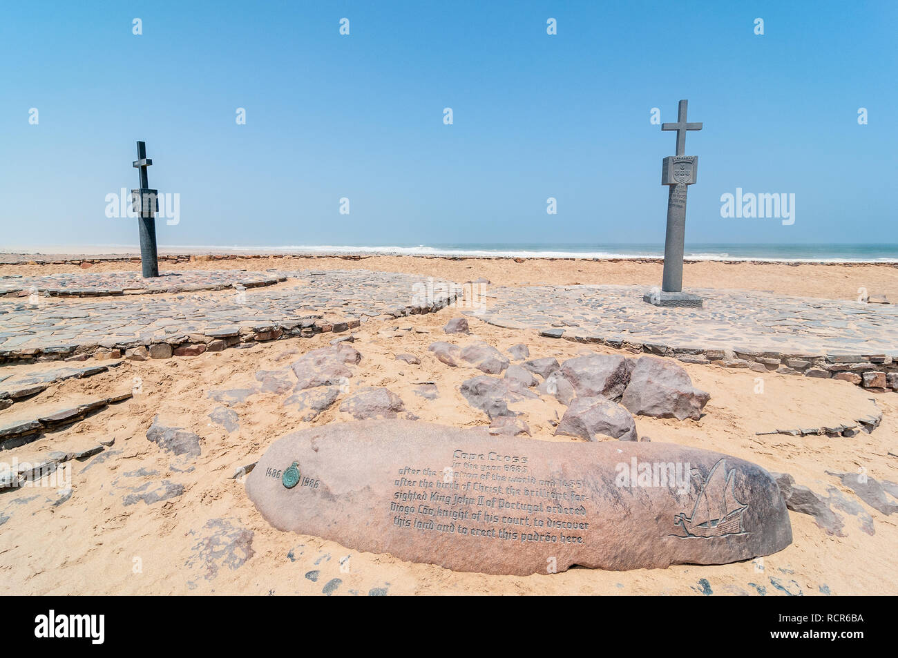 Cape cross seal reserve monument, Namibia Stock Photo