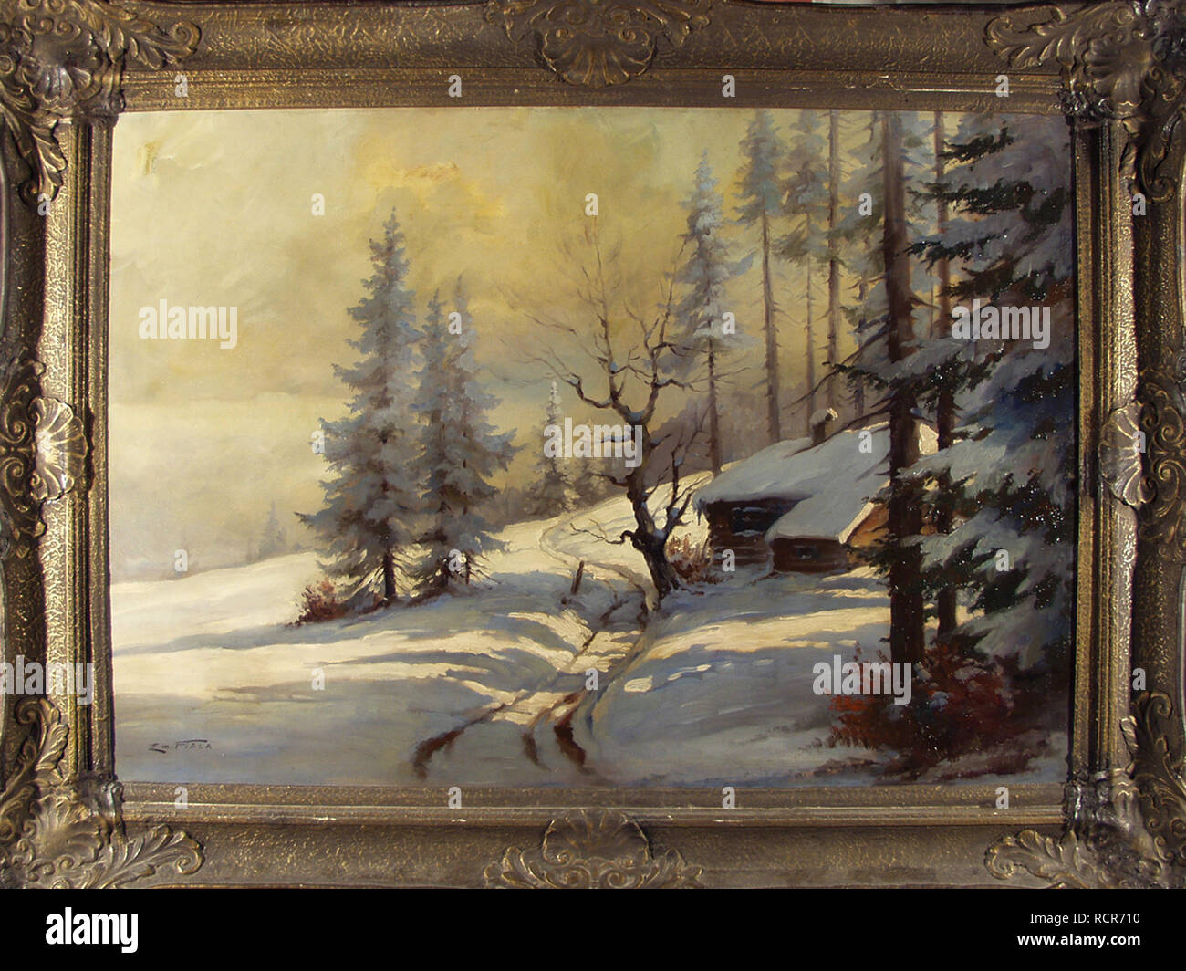 Winter Landscape. Museum: PRIVATE COLLECTION. Author: Fiala, Emil. Copyright: This artwork is not in public domain. It is your responsibility to obtain all necessary third party permissions from the copyright handler in your country prior to publication. Stock Photo