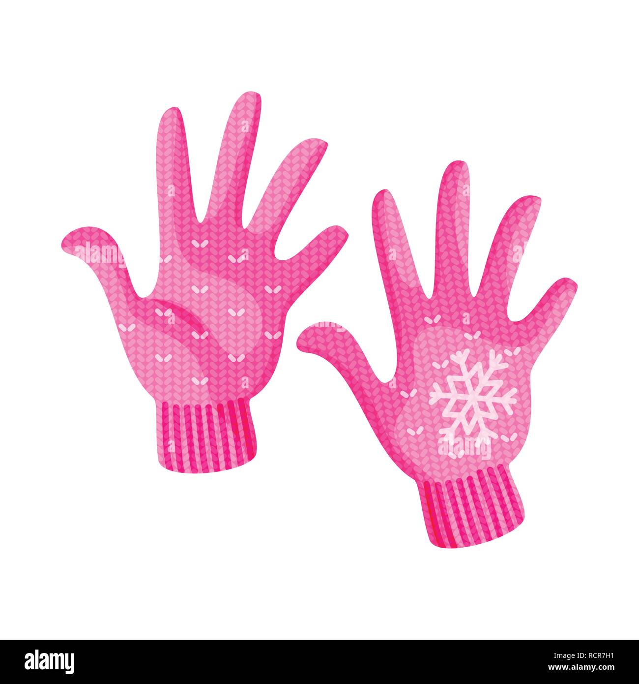 glove,mittens,knitted,winter,cold,pair,pink,snowflake,decor,accessory