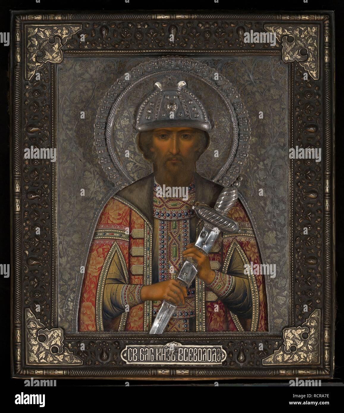Saint Vsevolod Mstislavich, Prince of Pskov. Museum: PRIVATE COLLECTION. Author: Guryanov, Vasily Pavlovich. Stock Photo