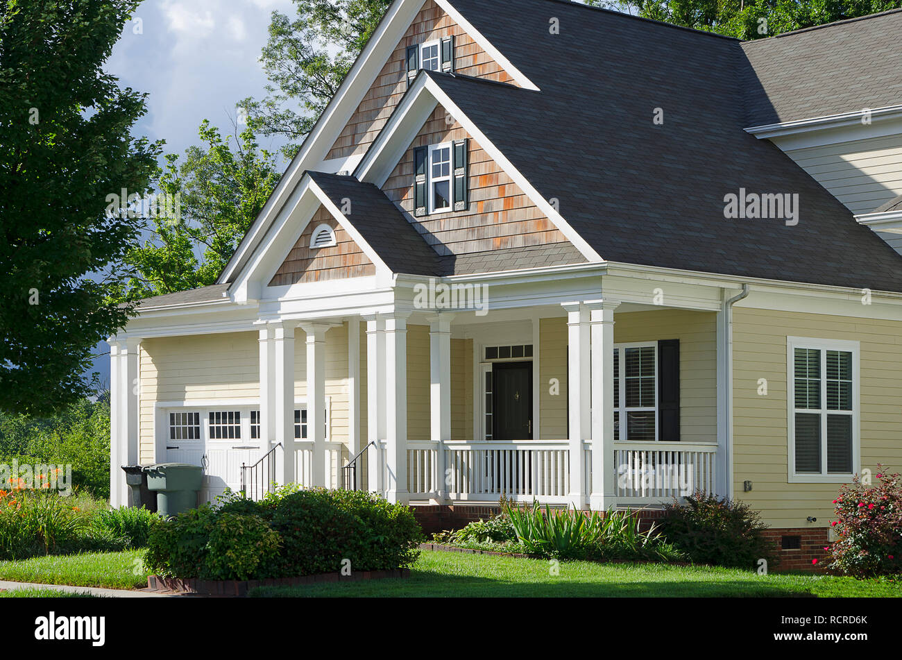 Exterior Of A New Bungalow Cottage Style Home Stock Photo