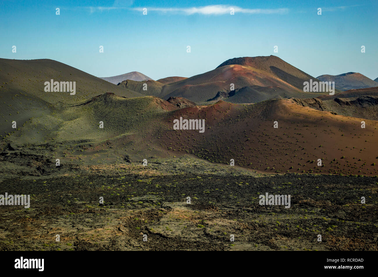 The volcanoes of Timanfaya National Park in Lanzarote, Canary Islands Stock Photo