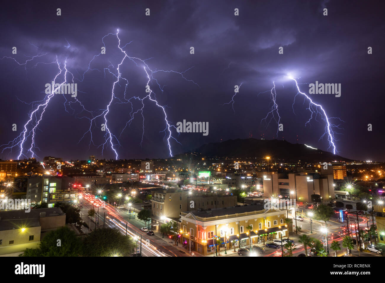 images Wallpaper El Paso Star Mountain https www alamy com multiple lightning strikes surround the franklin mountains as seen from downtown el paso texas at night with the star on the mountain visible image231627142 html
