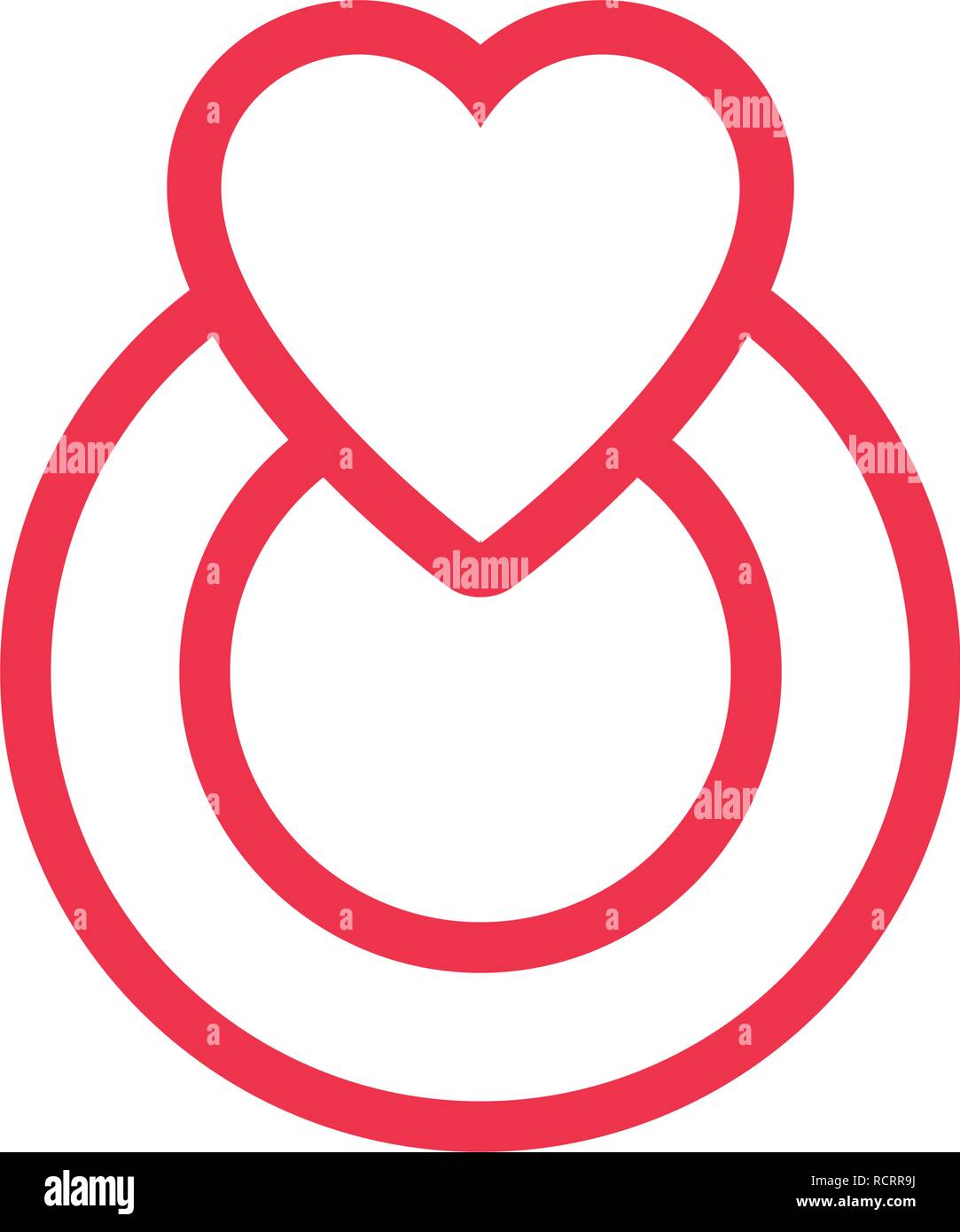 ring heart happy valentines day on white background vector illustration ...